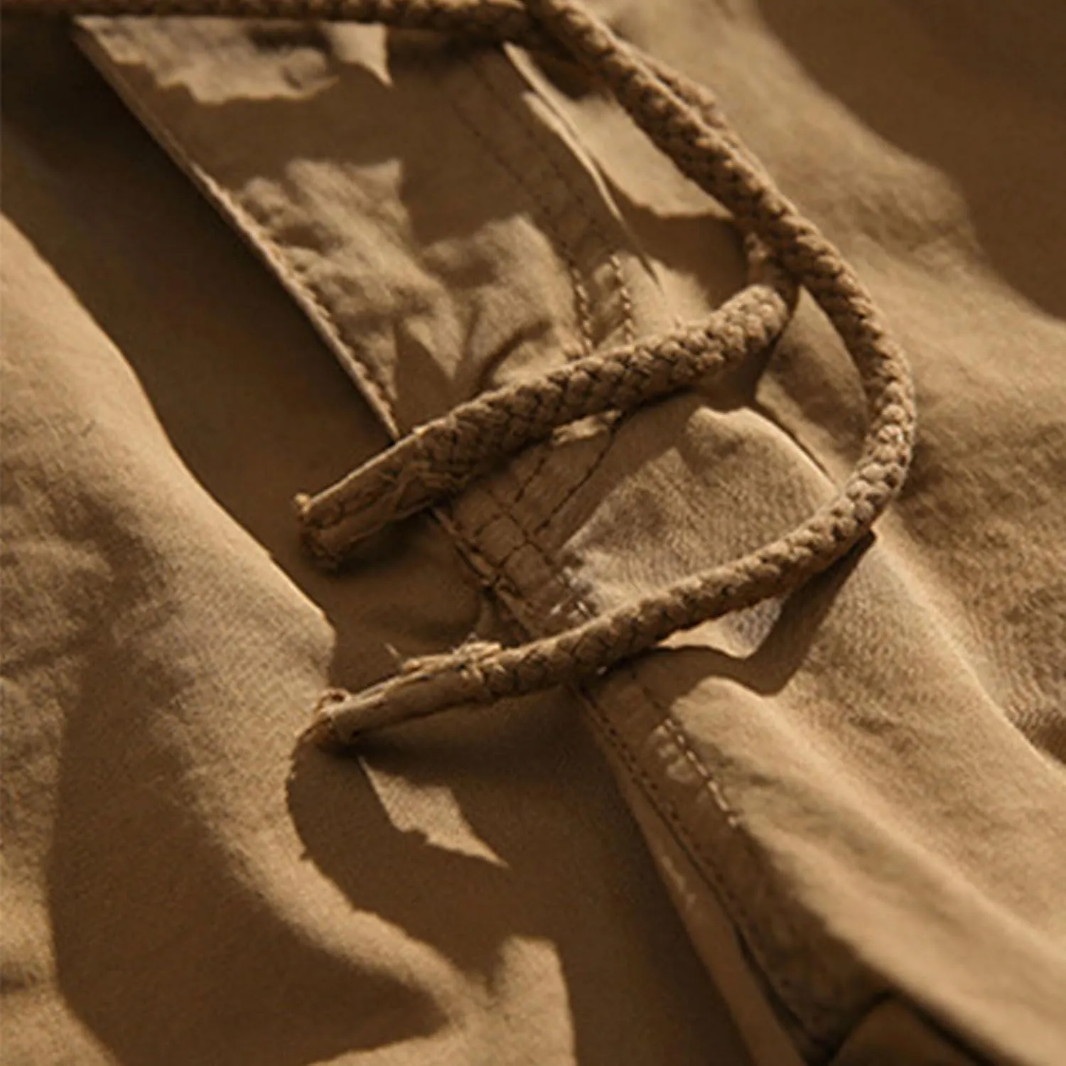 Mens Cargo Pants Drawstring Elastic Waist Work Joggers for Men Outdoor Camping Travel Trousers with Pocket