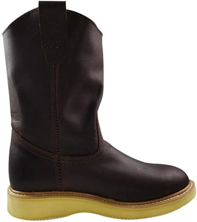 Men's Establo Work Boots Genuine Leather Color Honey Western Cowboy Pull On