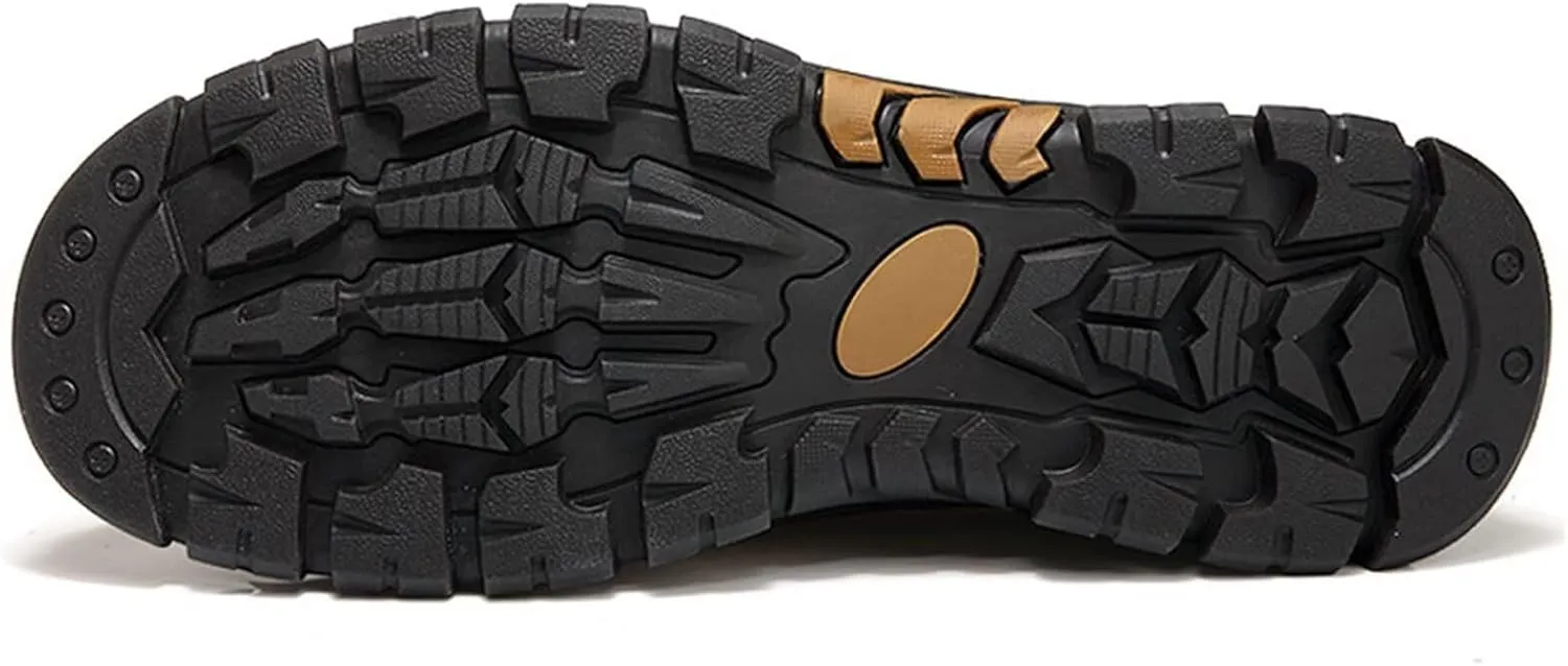Men's Hiking Shoes Casual Sports Shoes Comfortable Leather Work Shoes Outdoor Camping Trekking Shoes