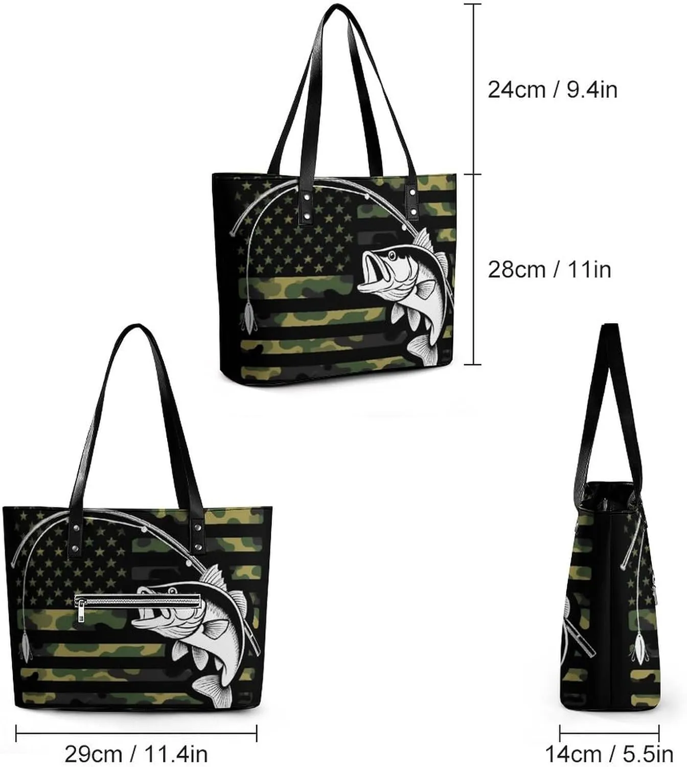 Men's Portable Tote Bag Trendy Modern Leather Handbag For Work Weekend