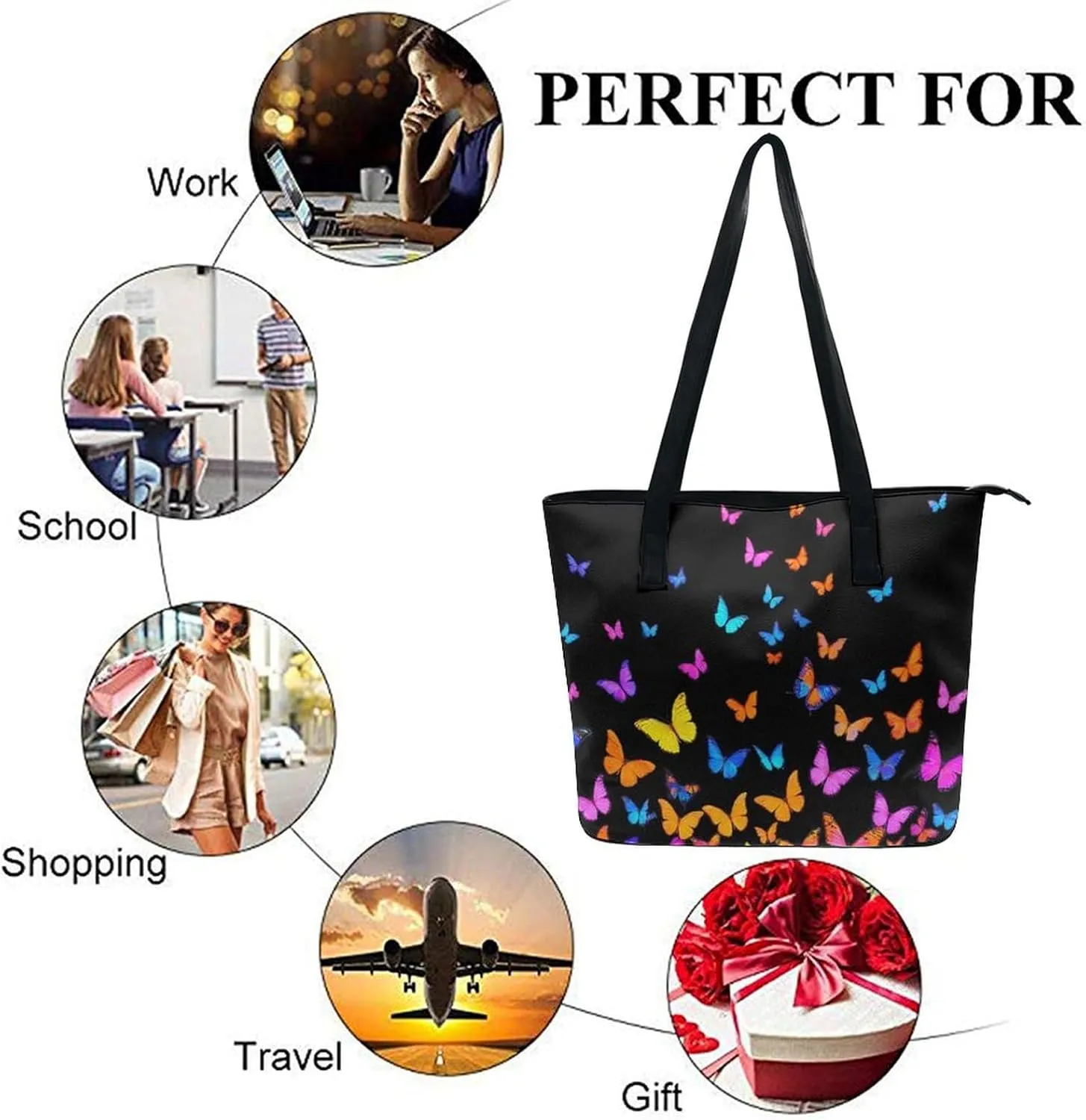 Men's Portable Tote Bag Trendy Modern Leather Handbag For Work Weekend