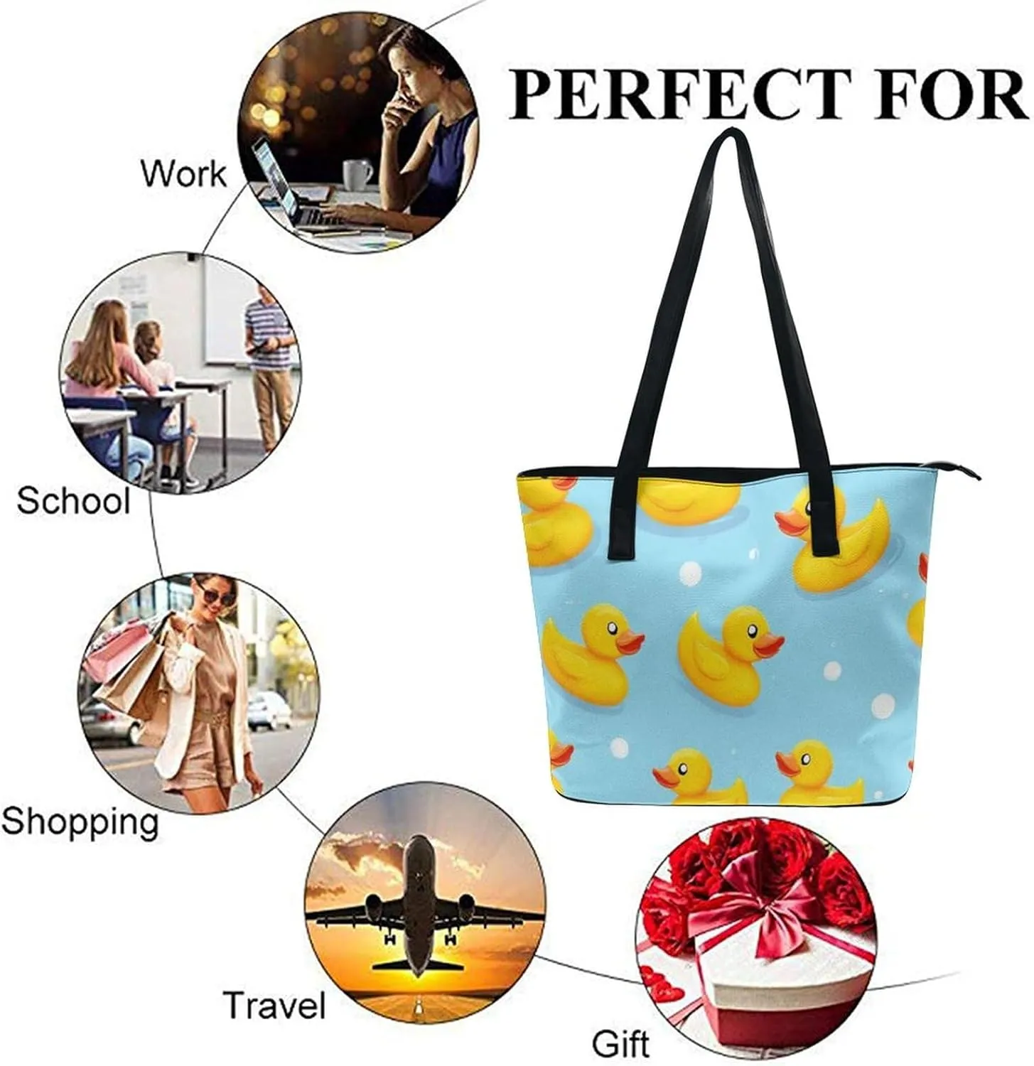 Men's Portable Tote Bag Trendy Modern Leather Handbag For Work Weekend