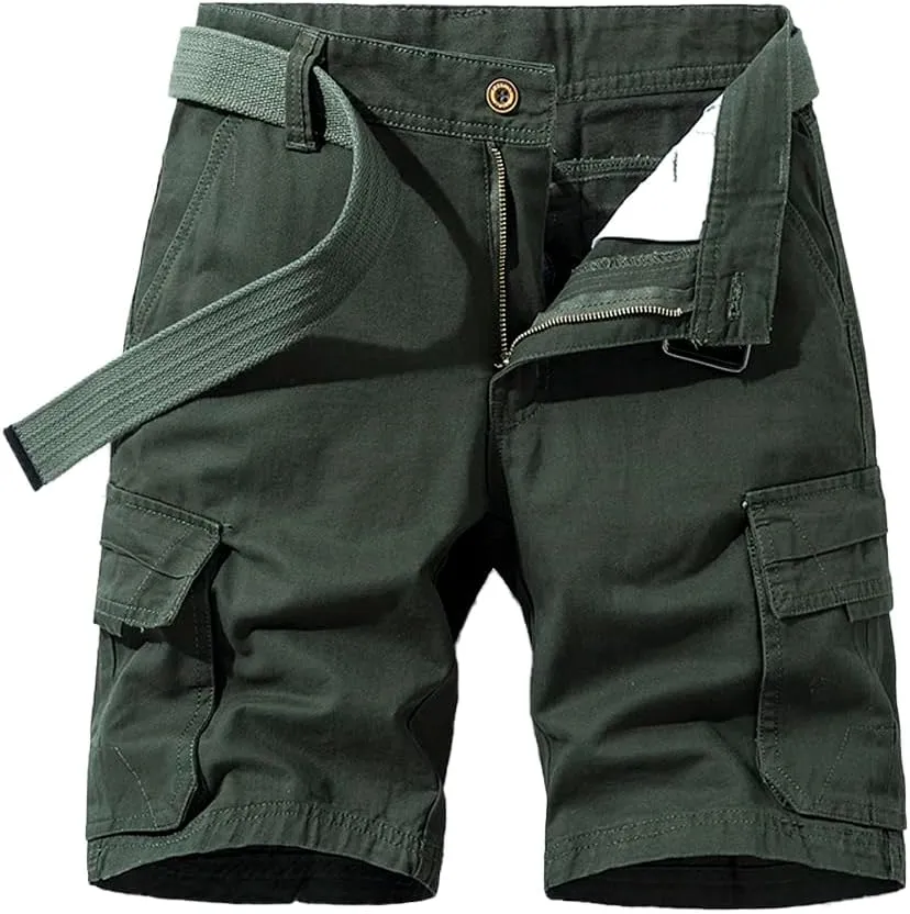 Men's Slim Fit Tactical Cargo Shorts Summer Multi Pockets Military Work Shorts