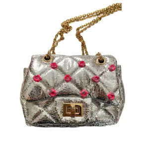 Metallic Donut Charm Silver Bag