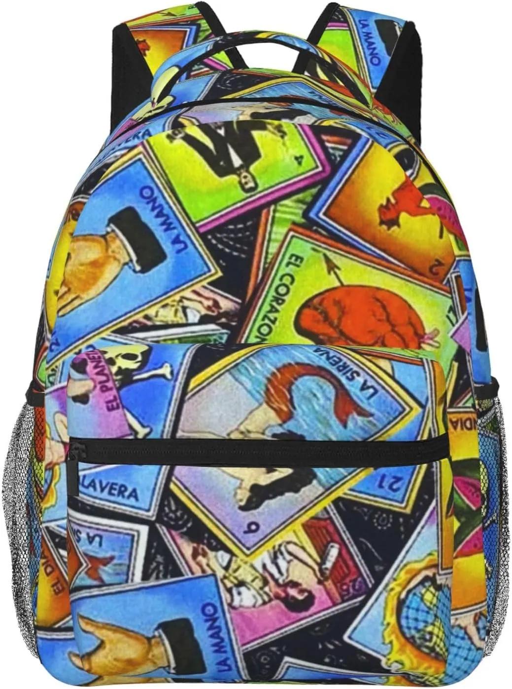 Mexican Loteria Cards Backpack Lightweight Double Shoulder Backpack Casual Laptop Backpacks For Women Men Travel