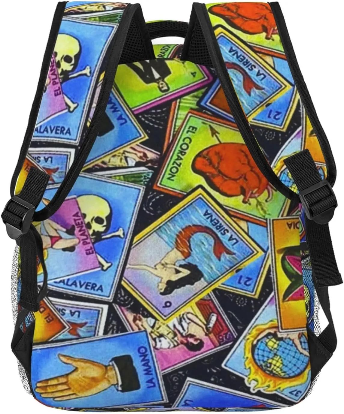 Mexican Loteria Cards Backpack Lightweight Double Shoulder Backpack Casual Laptop Backpacks For Women Men Travel