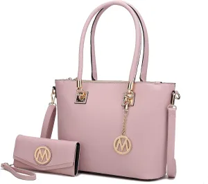 Mia K Collection Crossbody Shoulder Handbag for Women, PU Leather Pocketbook Top-Handle Purse Tote-Satchel Bag