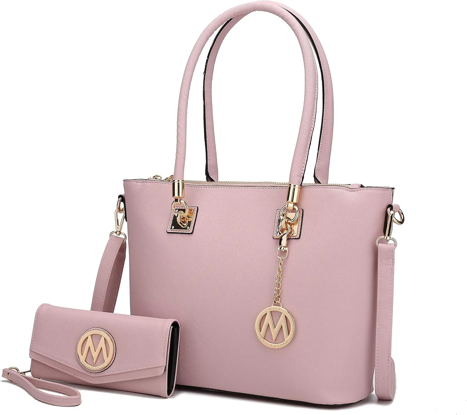Mia K Collection Crossbody Shoulder Handbag for Women, PU Leather Pocketbook Top-Handle Purse Tote-Satchel Bag