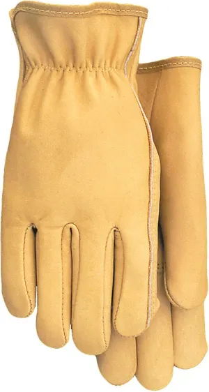 Midwest Gloves & Gear 608 American Made Top Grain Cowhide Leather Gloves, Work Gloves Men, Small