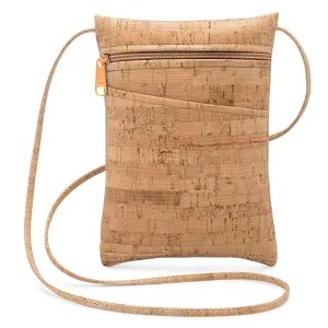 Mini Cork Cross Body Bag with Natural Zipper