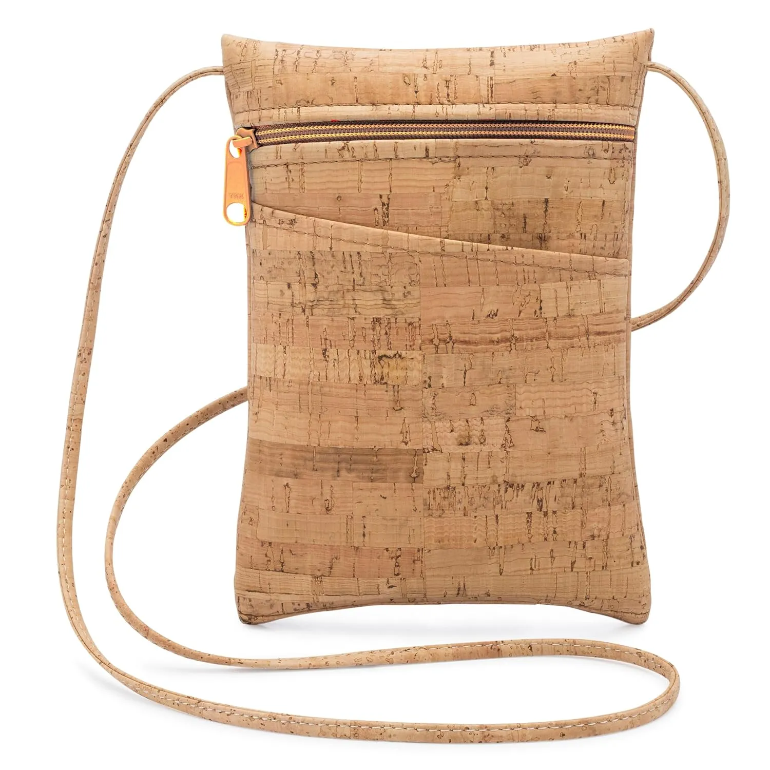 Mini Cork Cross Body Bag with Natural Zipper