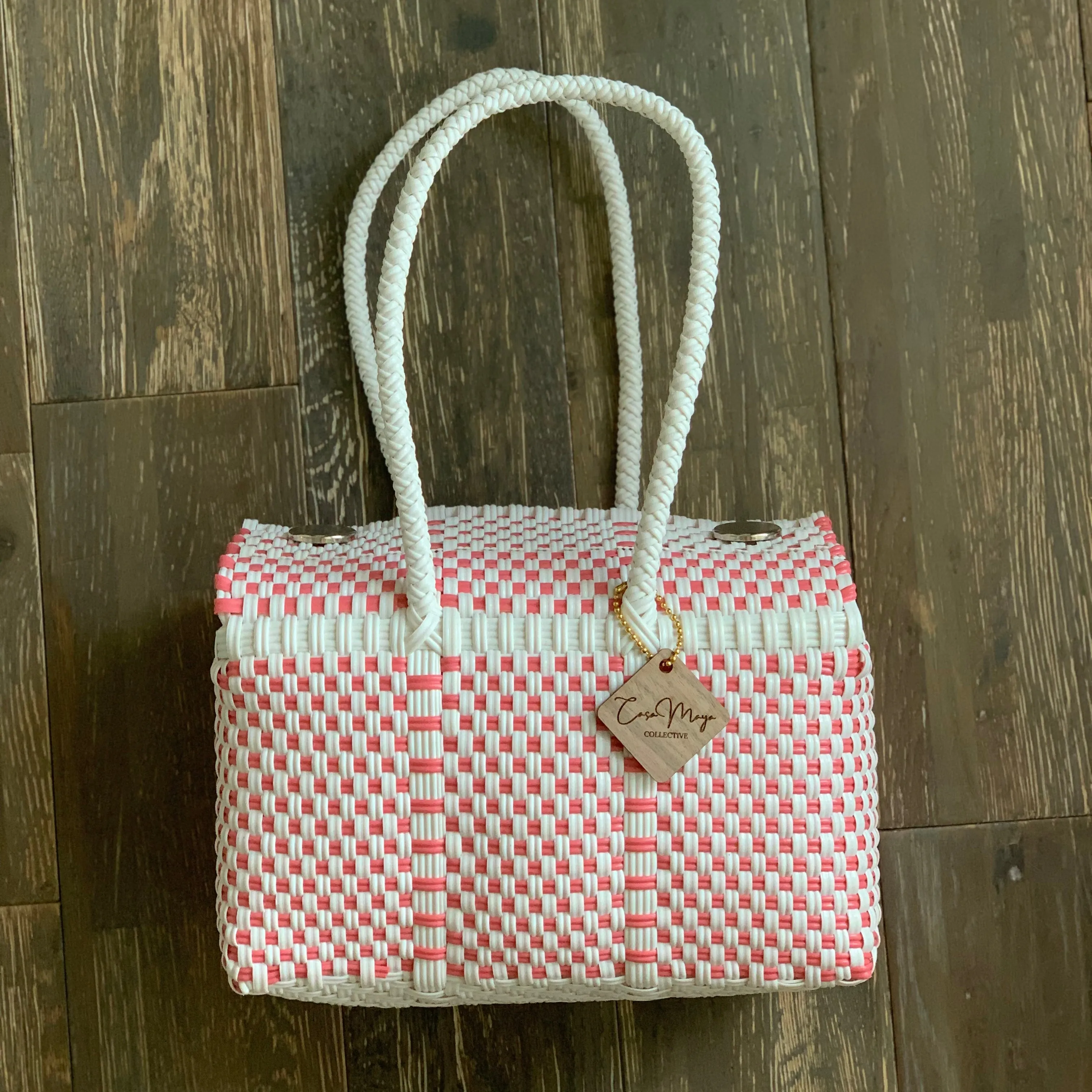 Mini Duffel - White   Coral