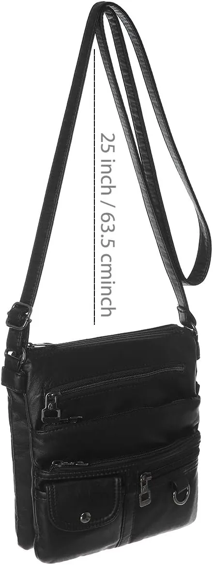 MINICAT Crossbody Purses for Women Multi Pocket Crossbody Bag Soft Leather Cross Body bag for Woman Small Shoulder Bags