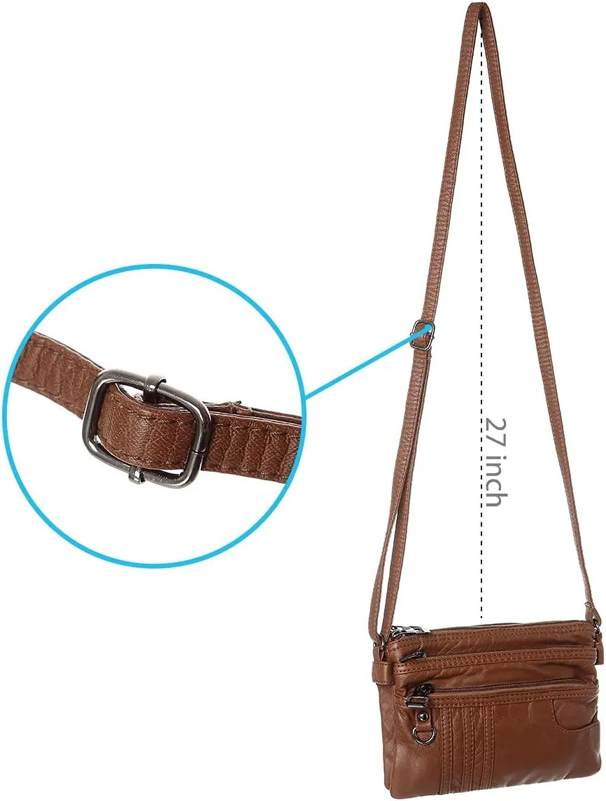 MINICAT Treble Pockets Small Crossbody Purse Cell Phone Purse Shoulder Bags for Women