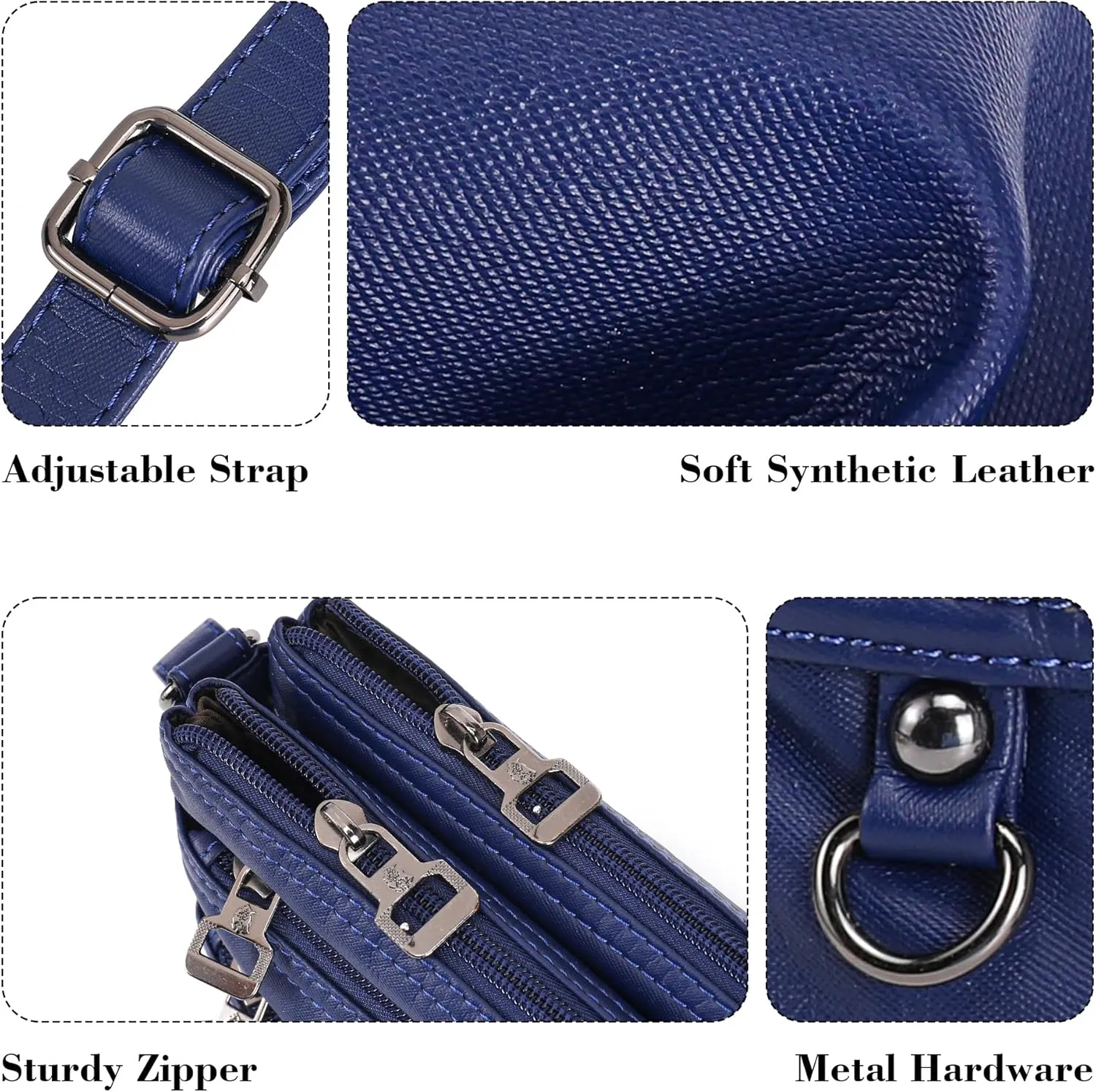 MINICAT Treble Pockets Small Crossbody Purse Cell Phone Purse Shoulder Bags for Women