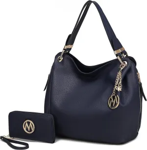 MKF Collection Hobo Bag for Women & Wristlet Wallet, Vegan Leather Handbag Set Shoulder bag Travel Purse by Mia K