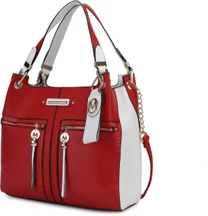 MKF Collection Tote Bag for Women, Vegan Leather Shoulder Bag Handbag Lady Fashion Top Handle Satchel Bag by Mia K