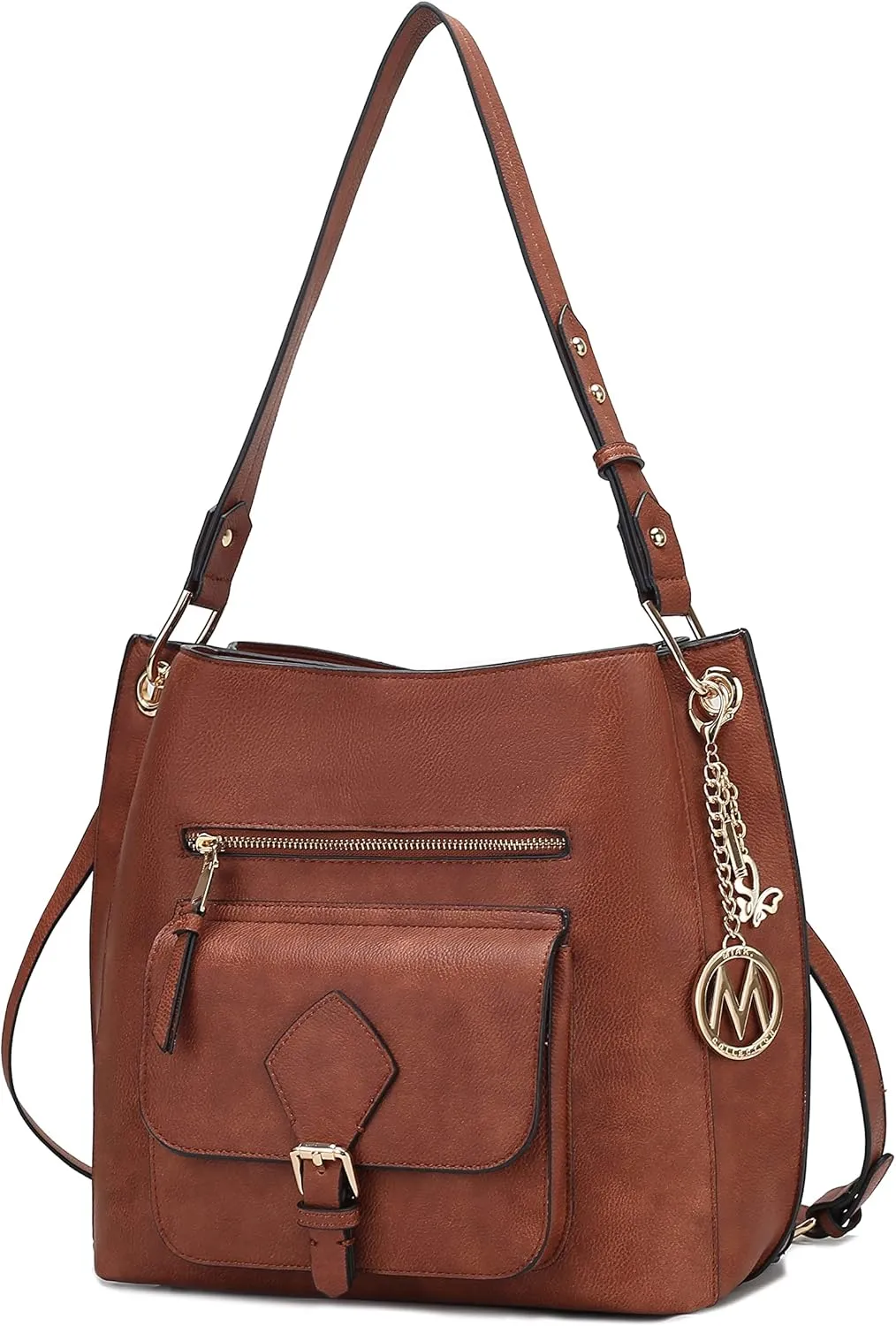 MKF Fashion Hobo Bag for Women – PU Leather Top Handle Handbag Purse – Crossbody Shoulder Strap Lady Pocketbook