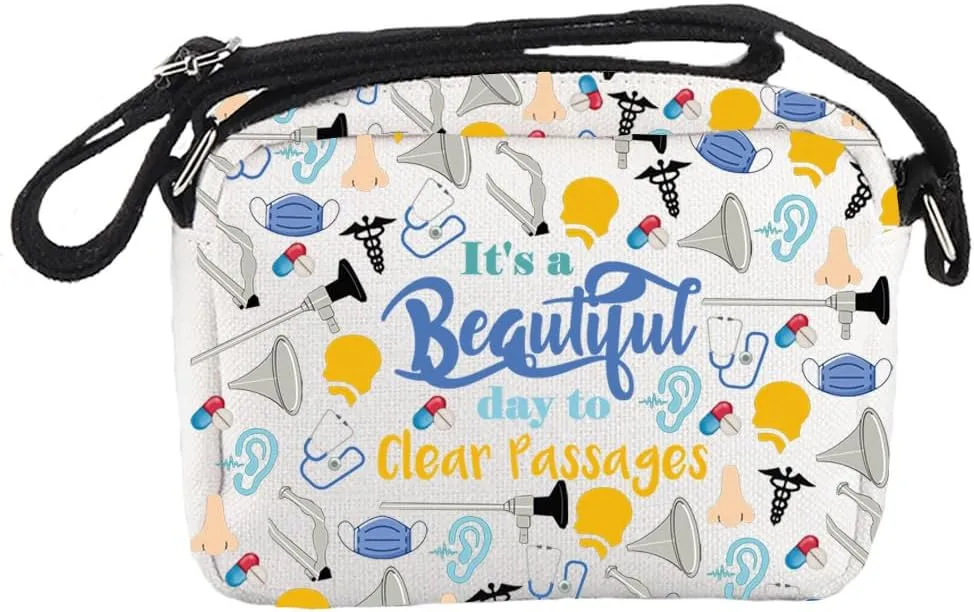 MNIGIU ENT Doctor Gift Otolaryngologist Gift It’s A Beautiful Day To Clear Passages Crossbody Bag for ENT Office