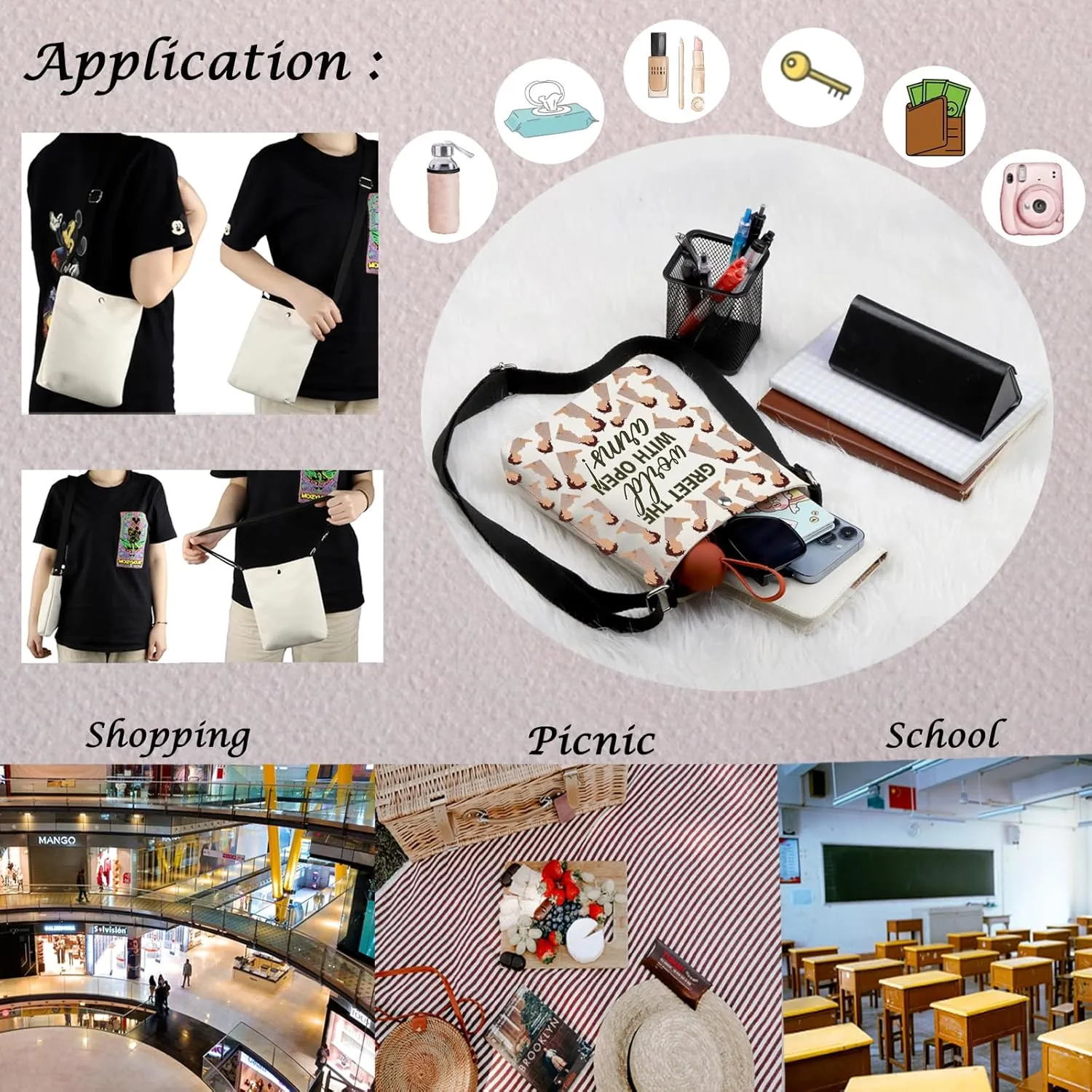 MNIGIU Musical Inspired Gift Musical Crossbody Bag Musical Merch For Musical Lover