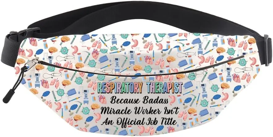 MNIGIU Respiratory Therapist Gift RT Crossbody Bag Lung Therapist Gift RT Student Graduation Bum Bag