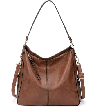 molshine Large PU Leather Hobo Handbag, Chic Totes Shoulder Totes Bags, Crossbody Satchel for Women Lady Model HB021