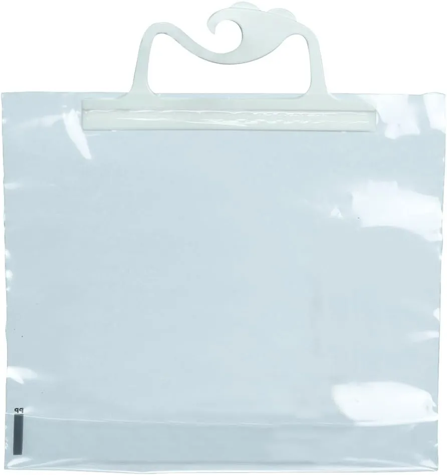 Monaco Hanging Storage Bags, Original Line, 10-Pack of 9 X 8 Inch Clear Plastic Bags for Classroom, Library, and Pharmacy Use