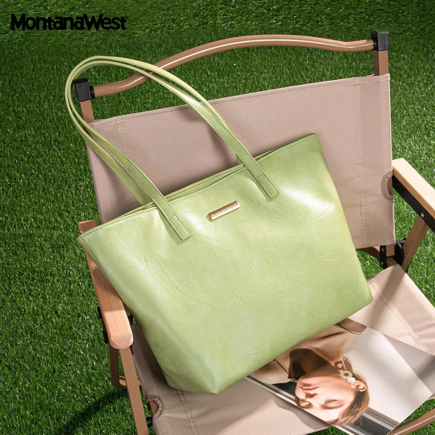 Montana West Tote Bags for Women Shoulder Handbag Casual Work Satchel Purses with Zipper