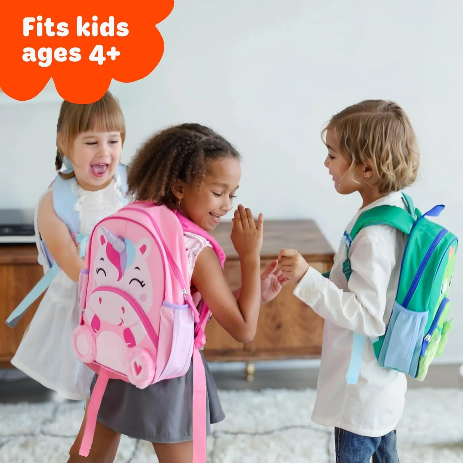 Move2Play, Dinosaur Kids Backpack | Kid Size | Back to School | Elementary, Kindergarten Book Bag | Designed for Boys & Girls Ages 4  Year Olds | Travel Ready