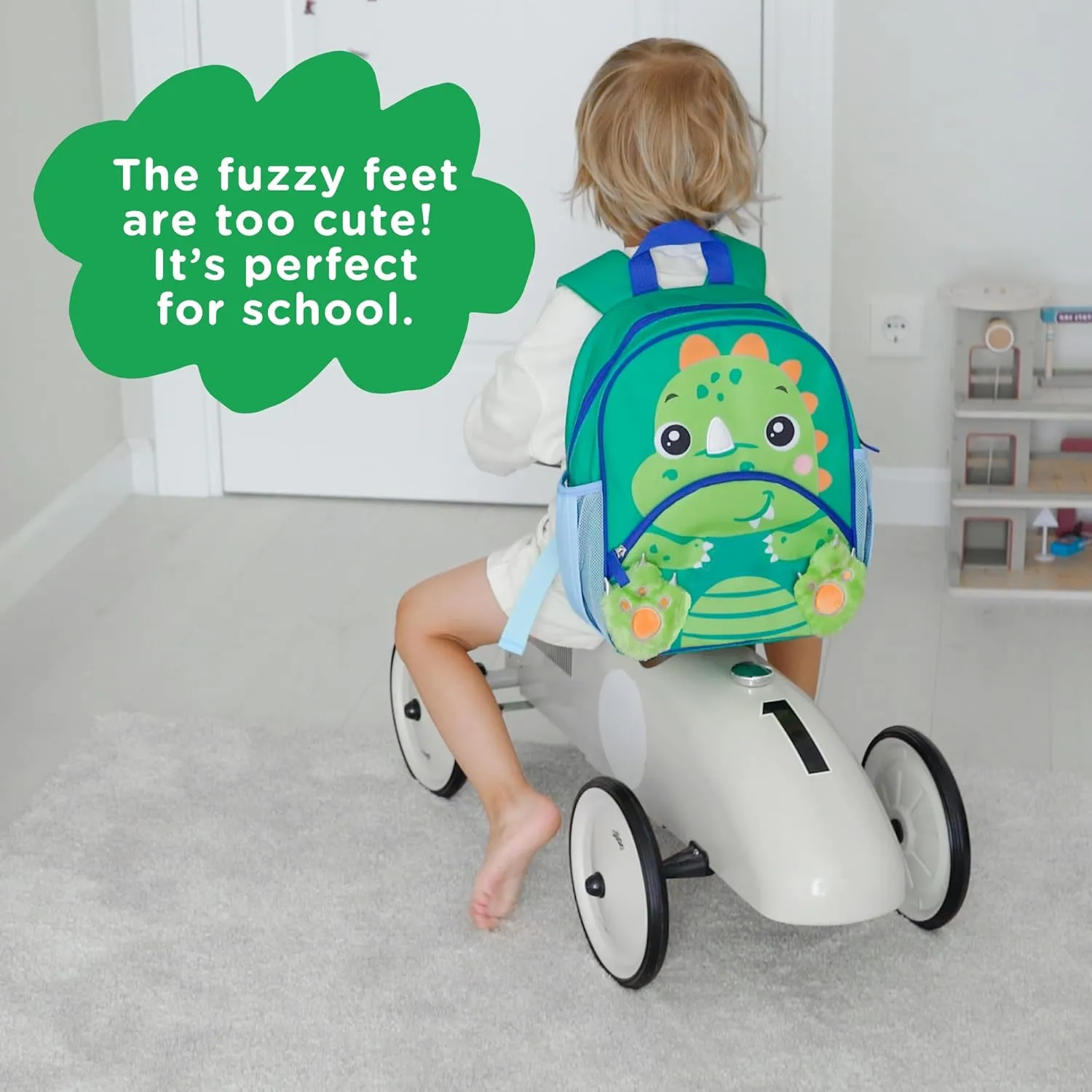 Move2Play, Dinosaur Kids Backpack | Kid Size | Back to School | Elementary, Kindergarten Book Bag | Designed for Boys & Girls Ages 4  Year Olds | Travel Ready
