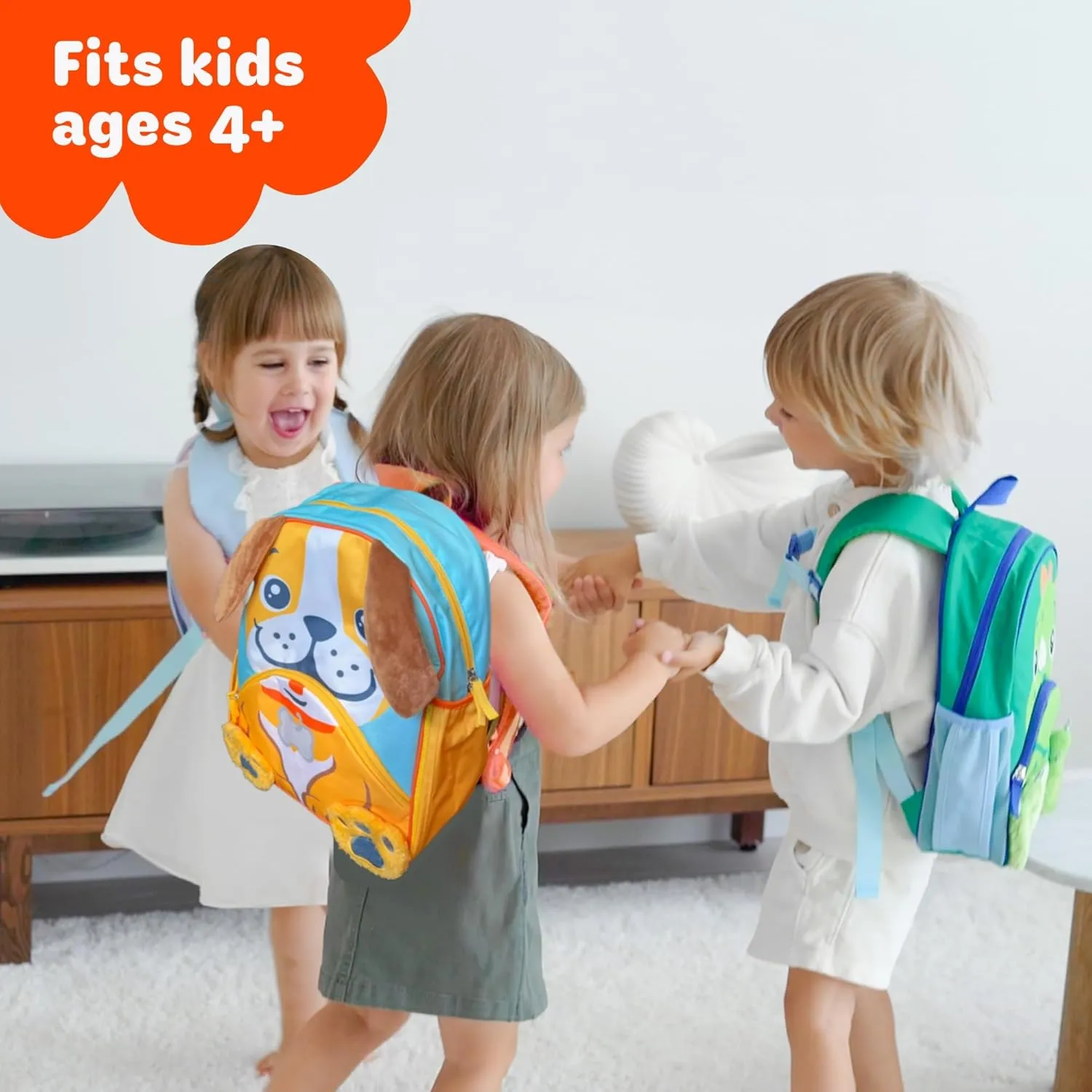 Move2Play, Puppy Kids Backpack | Kid Size | Back to School | Elementary, Kindergarten Book Bag | Designed for Boys & Girls Ages 4  Year Olds | Travel Ready