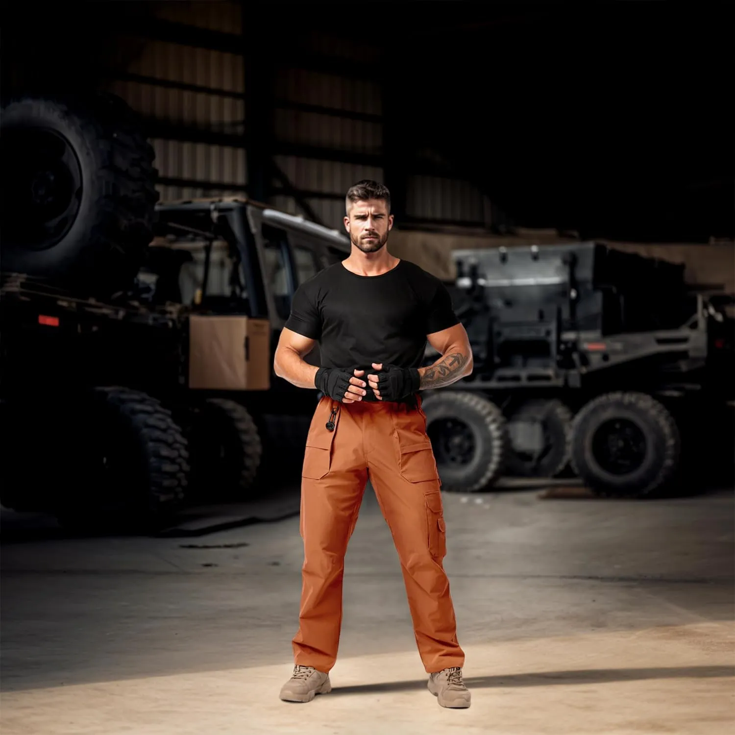 NATUVENIX Tactical Pants for Men Stretch, Ripstop Mens Work Pants Lightweight Hiking Cargo Pants Men Water Resistant