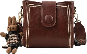 NEBIL Vintage Bucket Bag, Women's Crossbody Bags, Bootara Bucket Bag, Vintage Shoulder Bag with Adjustable Widened Strap