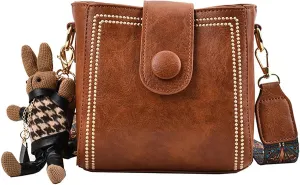 NEBIL Vintage Bucket Bag, Women's Crossbody Bags, Bootara Bucket Bag, Vintage Shoulder Bag with Adjustable Widened Strap