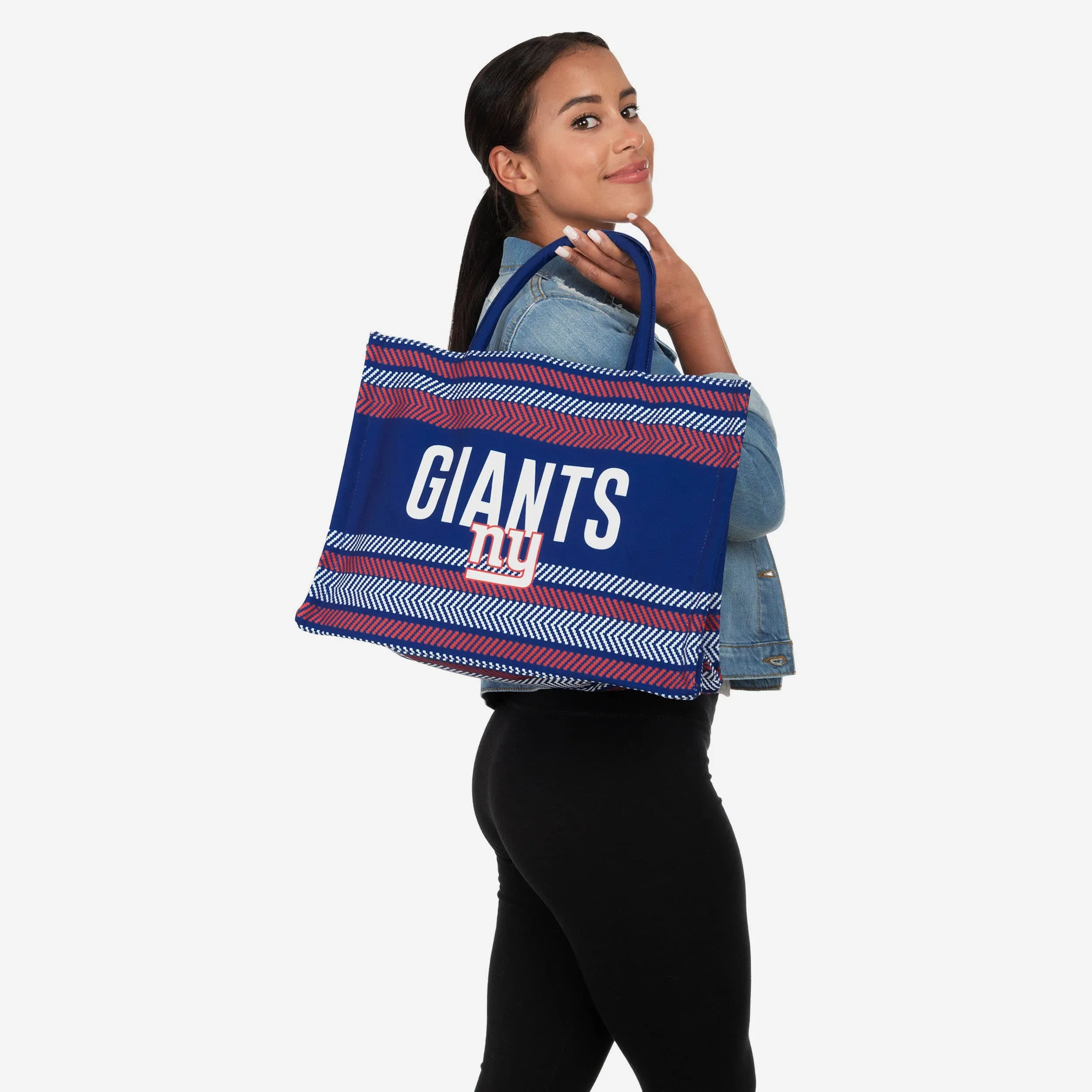 New York Giants Stitch Pattern Canvas Tote Bag