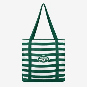 New York Jets Team Stripe Canvas Tote Bag