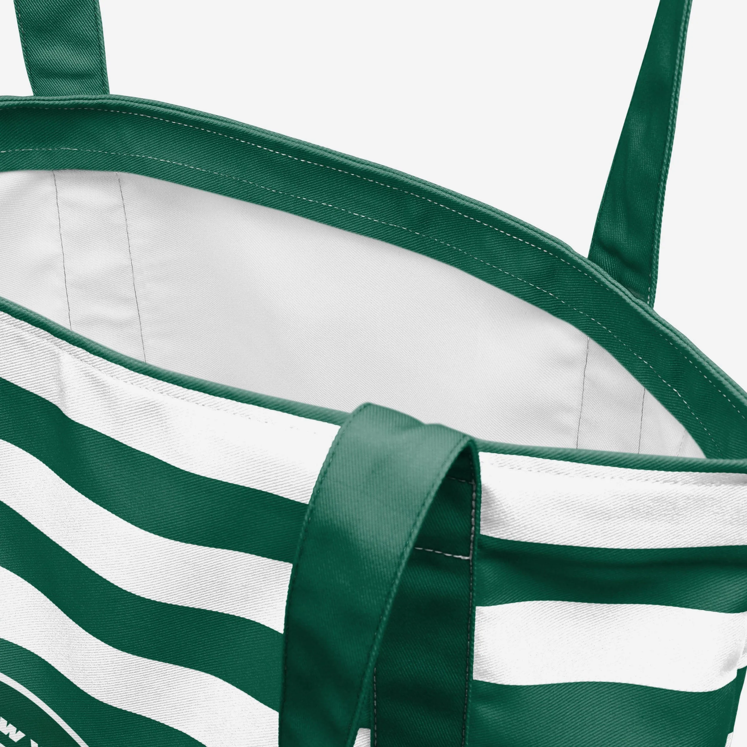 New York Jets Team Stripe Canvas Tote Bag
