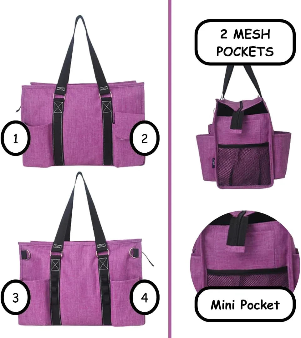 NGIL Utility Water Resistant Zippered Lined Tote Bag,Multi Pocket Organizer, Work Tote Bags for Women, Nurse Tote,Nurse Gift
