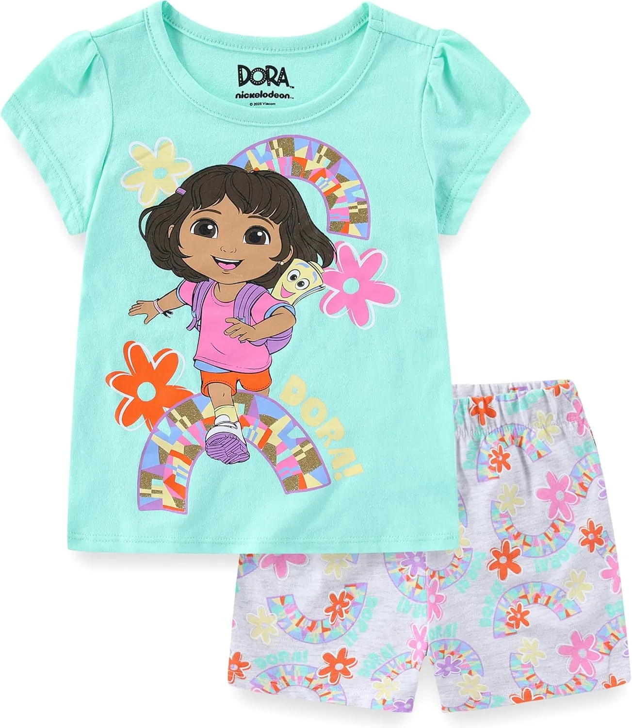 Nickelodeon Dora the Explorer Girls Short Sleeve T-Shirt and Shorts Set for Toddlers