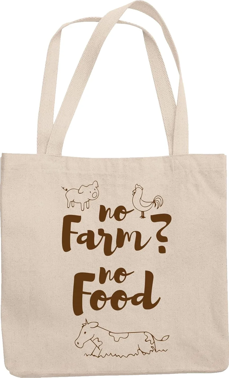 No Farm, No Food. Ranch And Country Life Reusable Tote Bag For People Who Are On Agriculture, Farming, Animal Husbandry, Livestock Farming, Breeding And Raising