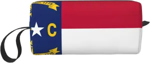 North Carolina state flag print Cosmetic Makeup Bags Pouch with Zipper Makeup Bag Travel Cosmetic Bags,Travel Toiletry Case