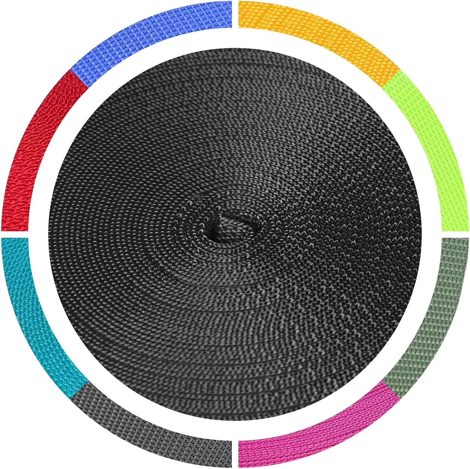 Nylon Webbing 1 Inch 1.5 Inch, Heavy Duty Nylon Webbing Strap 12 Yard, Durable Nylon Strapping for Indoor or Outdoor Gear, DIY Crafting, Repairing (Black, 1"-26 Yard)