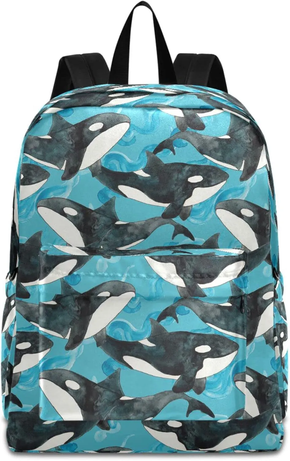 Ocean Cartoon Killer Whale Large Portable Laptop Backpack,Durable Travel Bag for Men Women School Bookbag Work Fit 16.5 Inch Notebook
