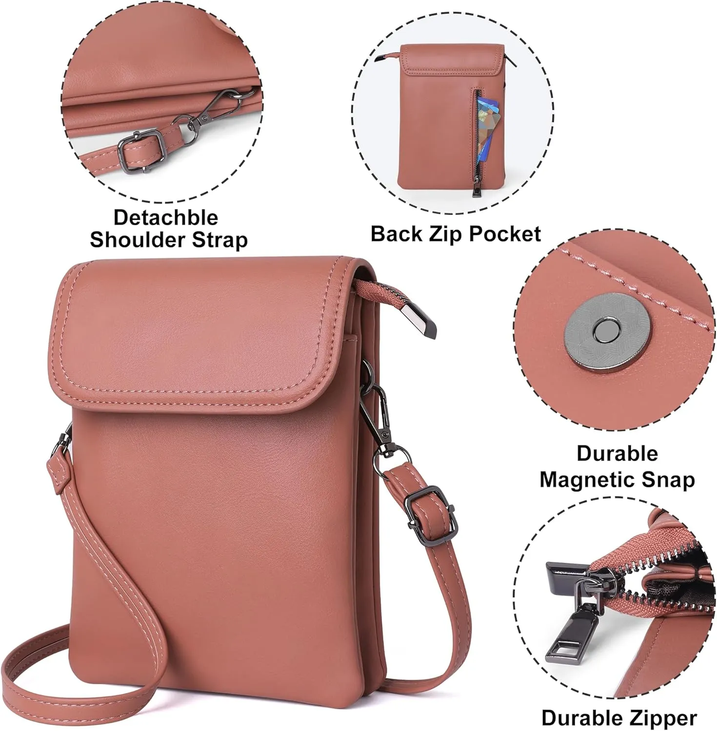 OIDERY Crossbody Bags for Women Small Cell Phone Wallet Purse with Adjustable Strap Women's Shoulder Handbag