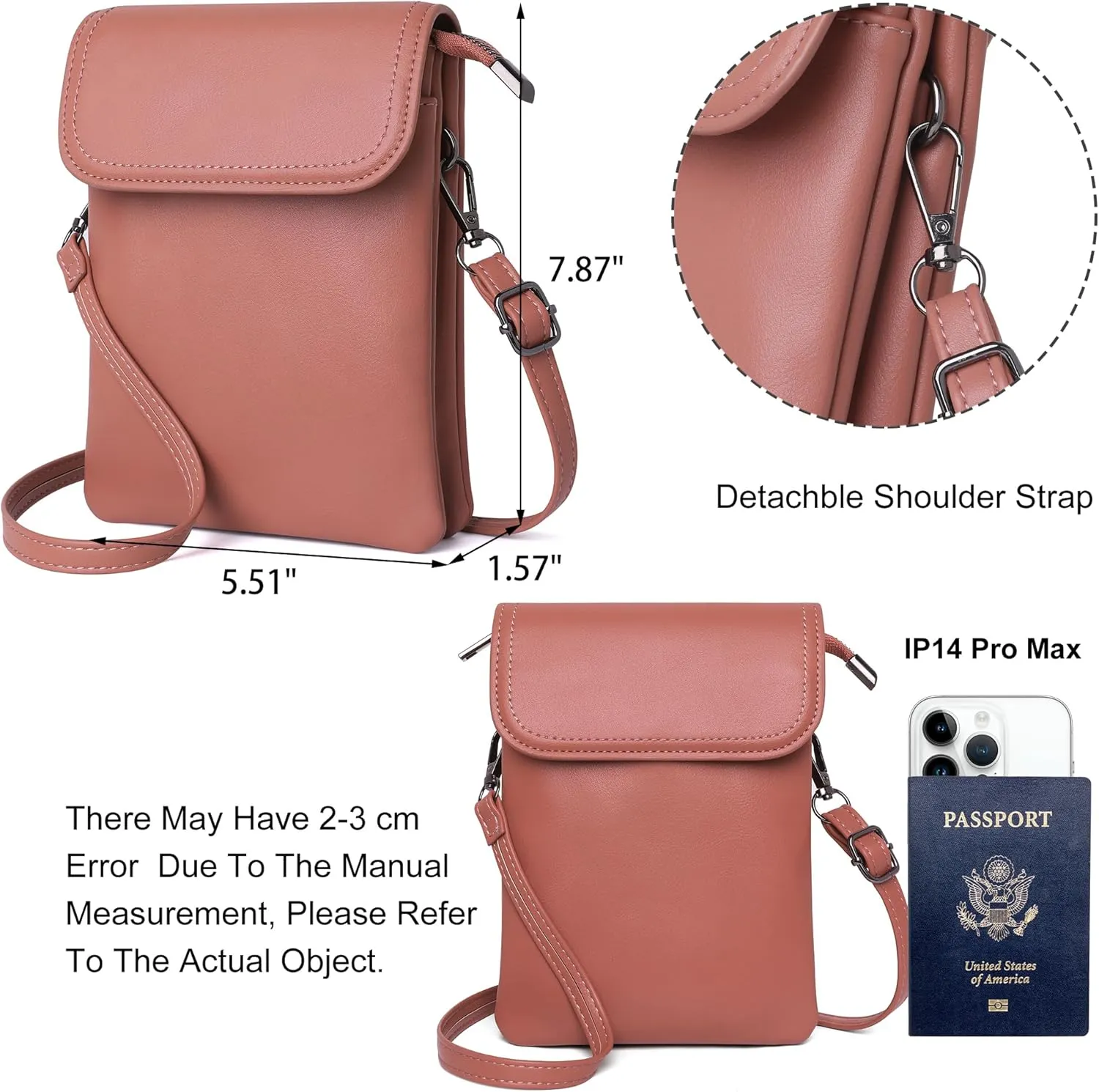 OIDERY Crossbody Bags for Women Small Cell Phone Wallet Purse with Adjustable Strap Women's Shoulder Handbag