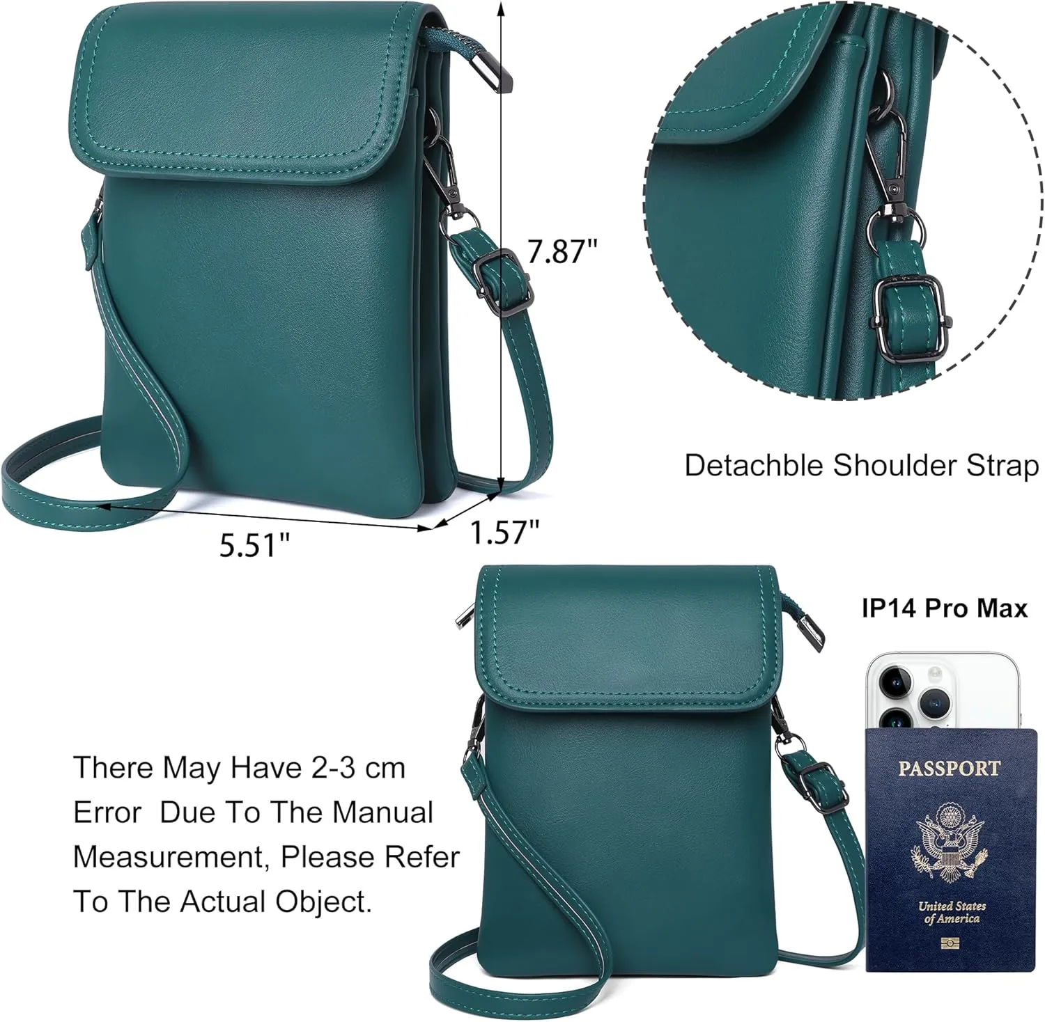 OIDERY Crossbody Bags for Women Small Cell Phone Wallet Purse with Adjustable Strap Women's Shoulder Handbag