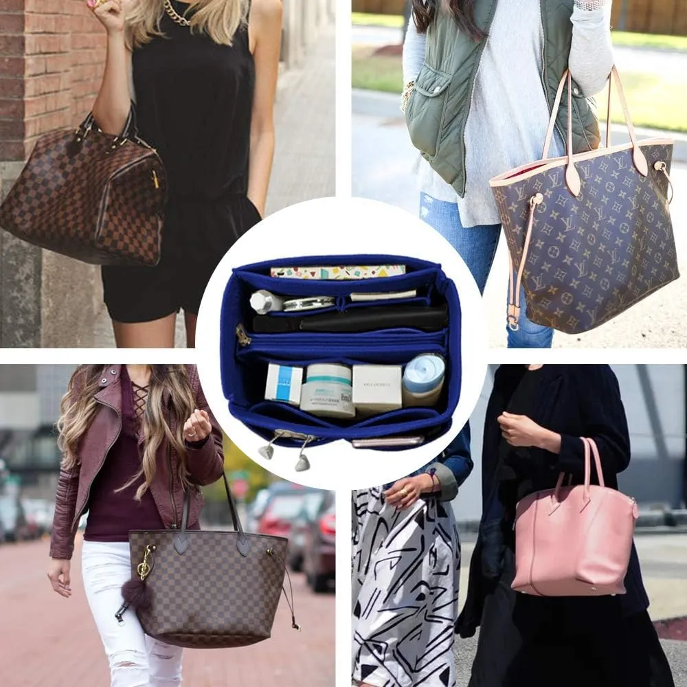 OMYSTYLE Purse Organizer Insert, Felt Tote Bag Organizer Insert with 5 Sizes, Handbag Dividers for Inside Purse, Compatible with Longchamp, Neverful, Speedy and More