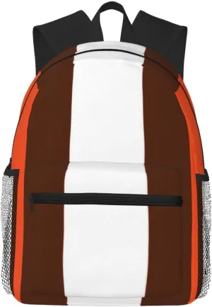 Orange and White stripe print Lightweight and comfortable backpack Casual Laptop Backpack for Travel Hiking