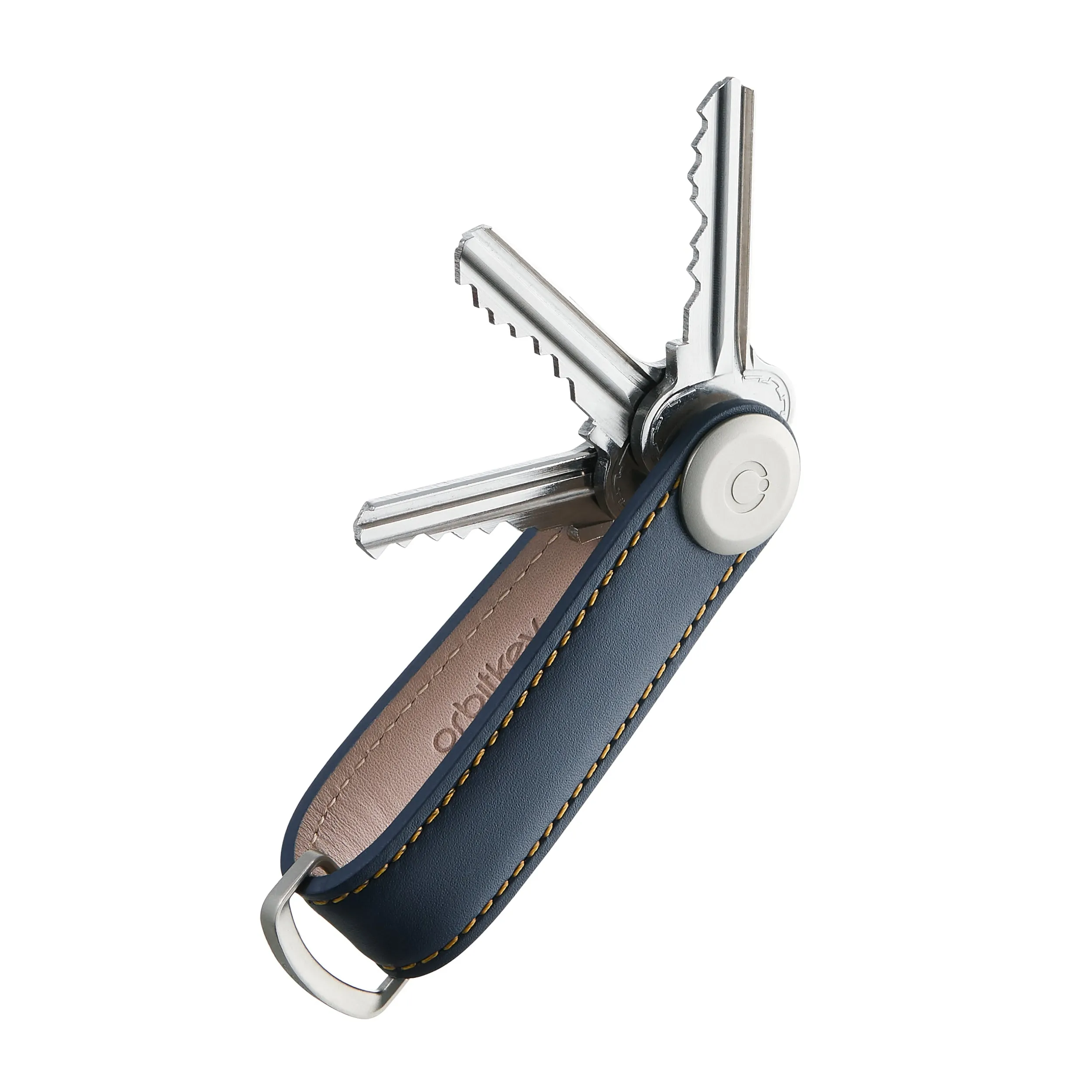 Orbitkey - Key Organiser Leather Navy/Tan