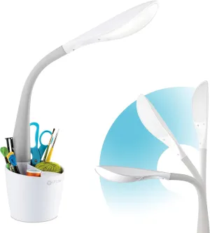 OttLite LED Desk Space Organizer Lamp - 4 Brightness Levels, Additional Storage, Great for Workstation, Offices, Dorms